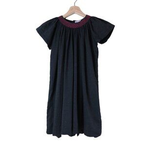 MOON ET MIEL Girl's Black Pink Glitter Smocked Short Sleeve Iris Dress Size 8